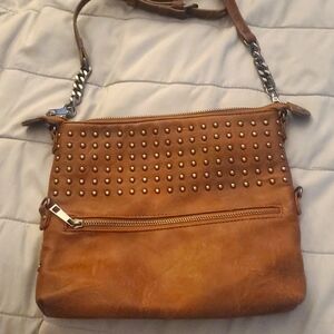 Lather fold and snap hand bag k&Bo